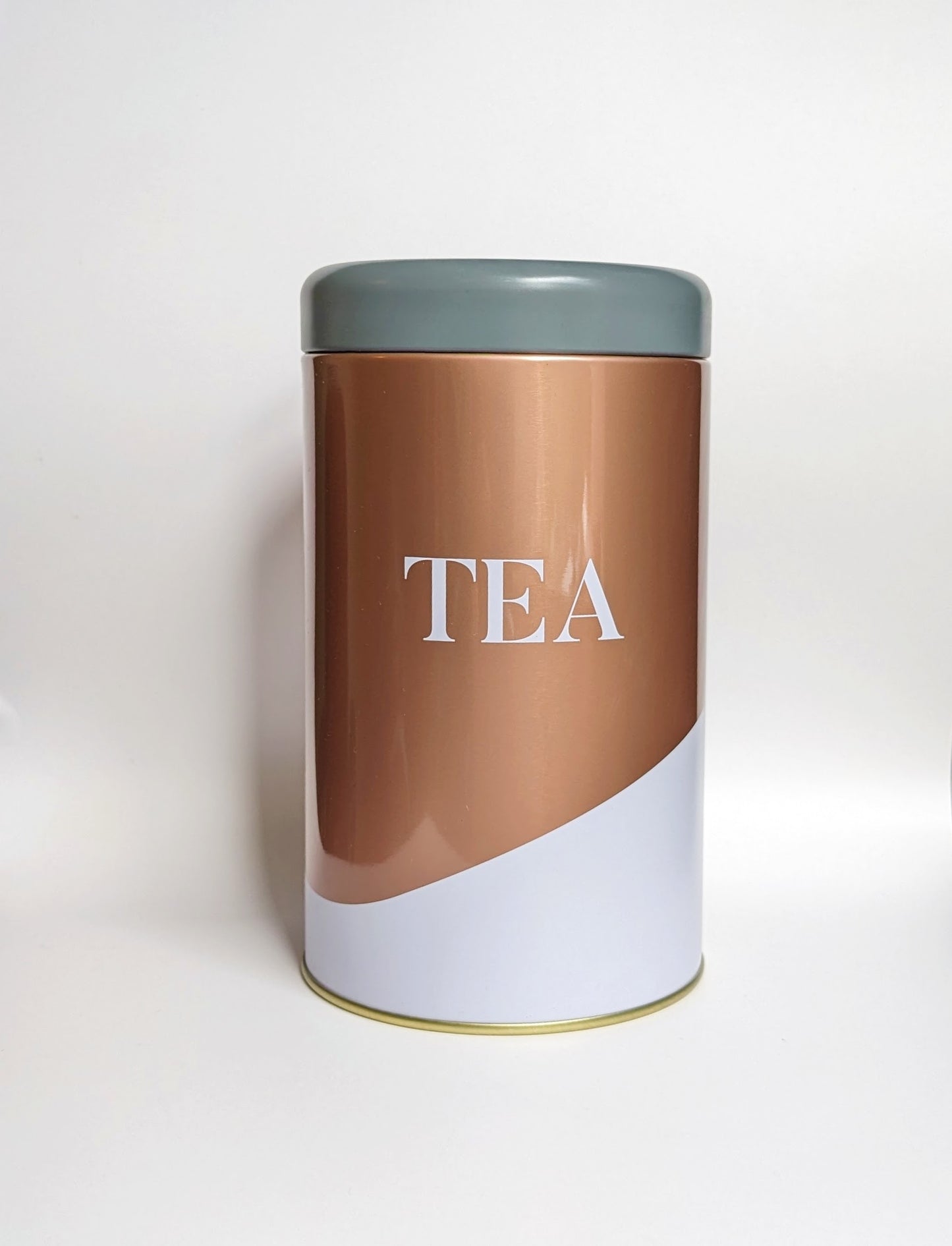Tea Tins White/Copper