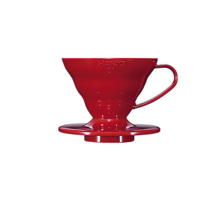Hario V60 Coffee Dripper Plastic Size 01 (White/Red)