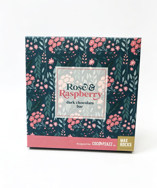 Coco Pzazz - Rose & Raspberry (Dark Chocolate Bar 80g)