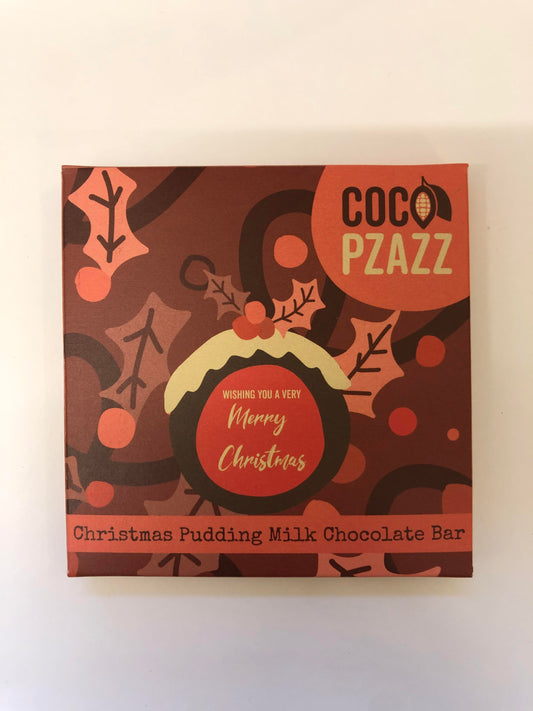 Coco Pzazz - Christmas Pudding (Milk Chocolate Bar 80g)