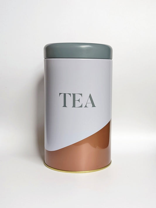 Tea Tins White/Copper